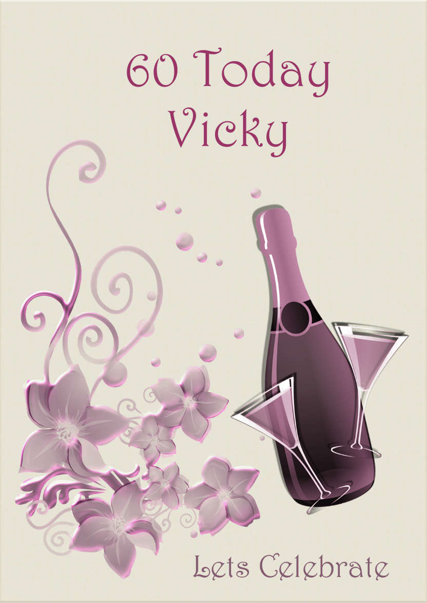 Champagne and Flowers - card made with Crafty Bob's Card Creator