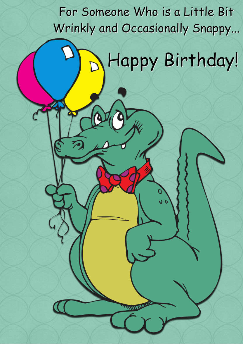 Crocodile Birthday - card made with Crafty Bob's Card Creator
