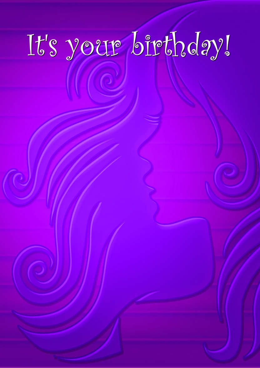 Purple Girl's Profile Card - card made with Crafty Bob's Card Creator