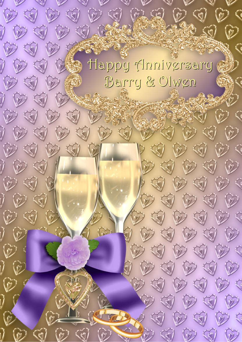 Champagne Romance - card made with Crafty Bob's Card Creator