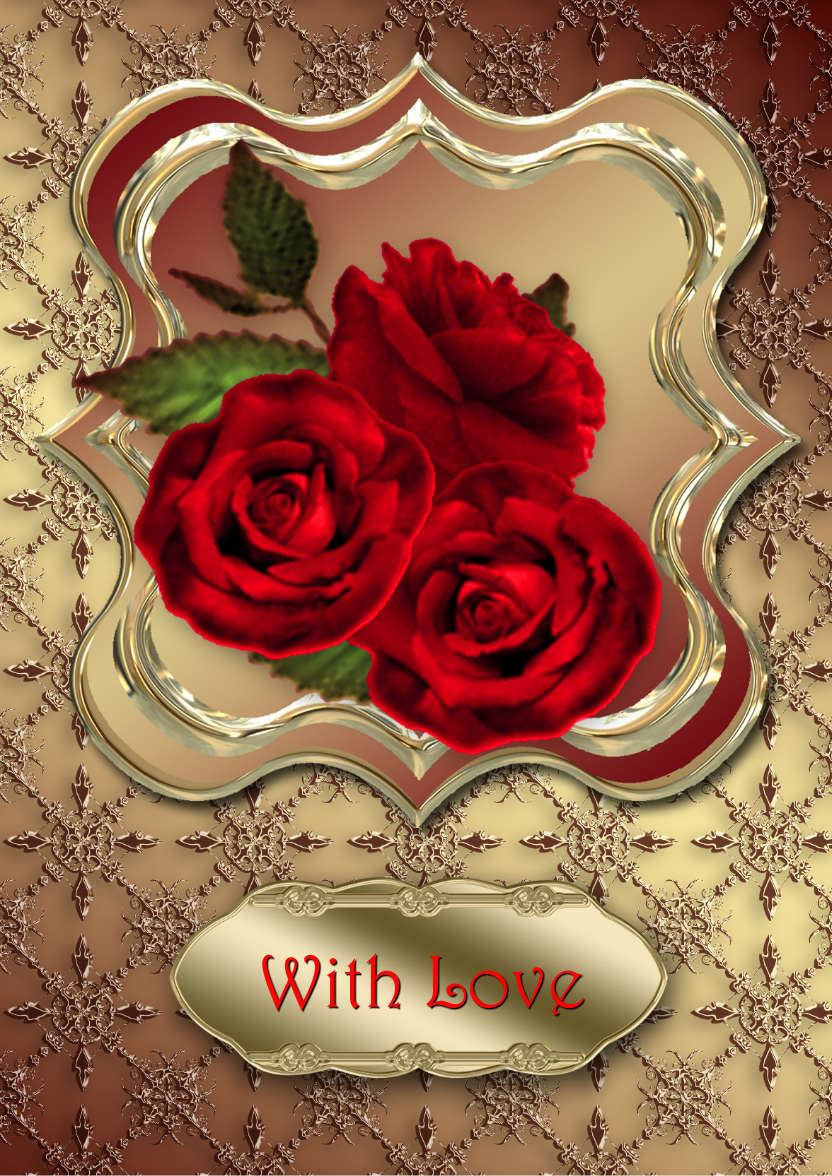 Red Roses - card made with Crafty Bob's Card Creator
