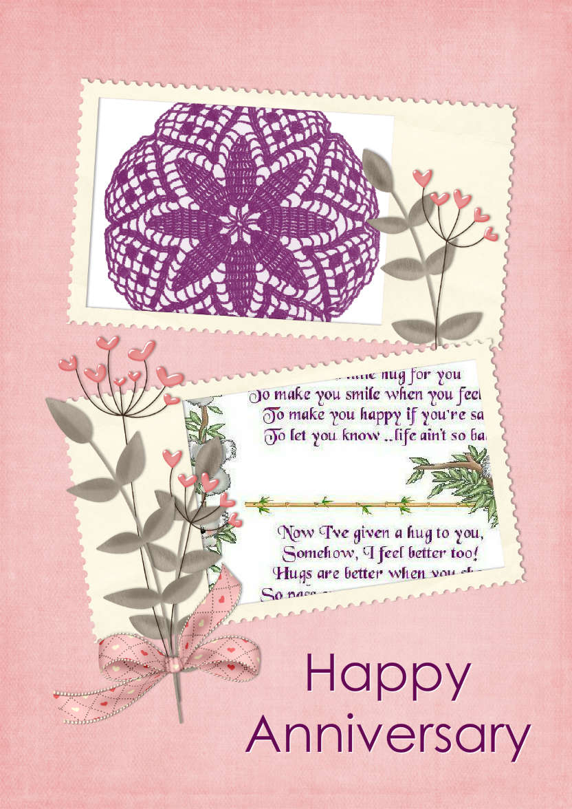 Scrapbook Style Anniversary Card - card made with Crafty Bob's Card Creator