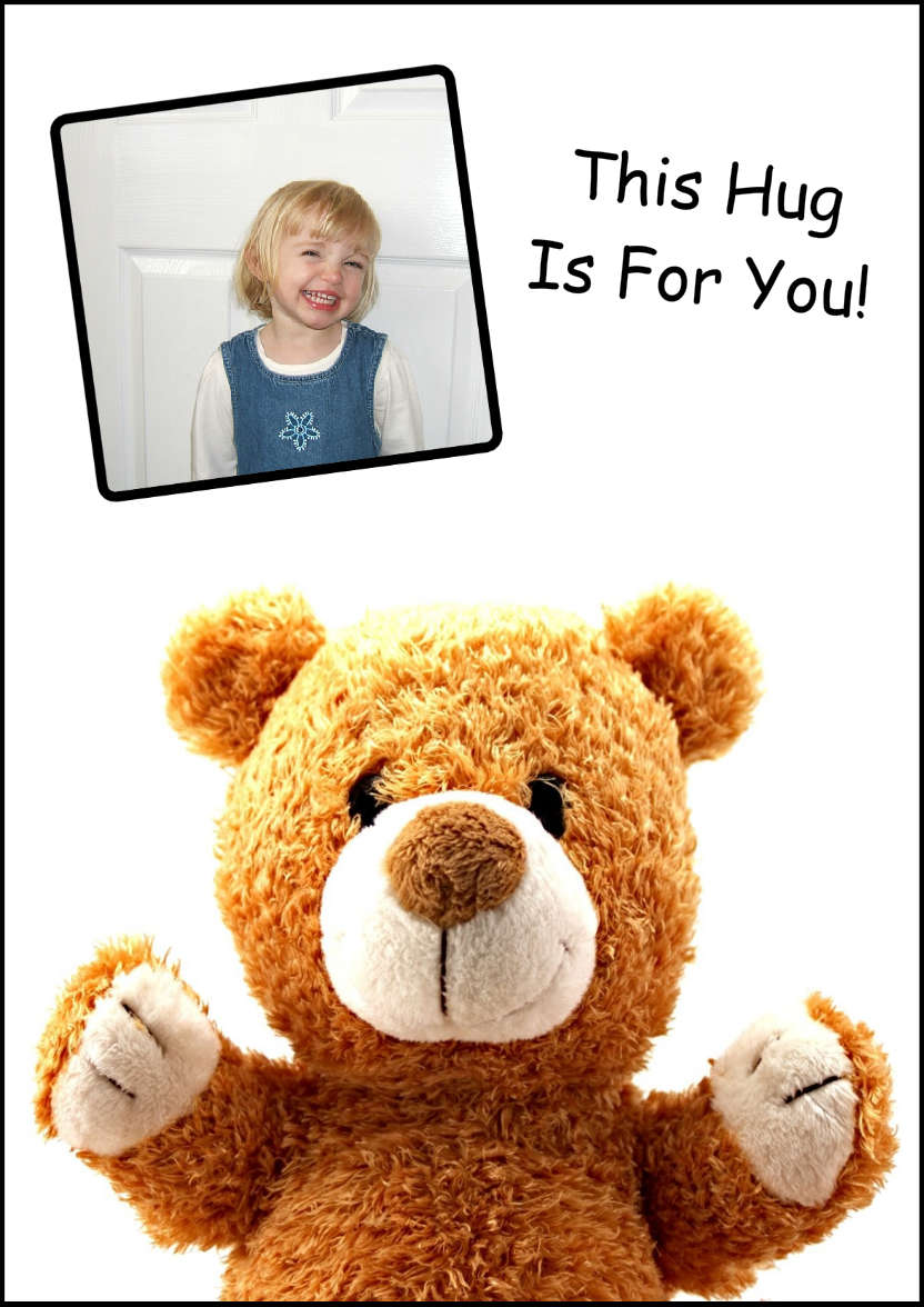 Bear Hug Aperture Card - card made with Crafty Bob's Card Creator