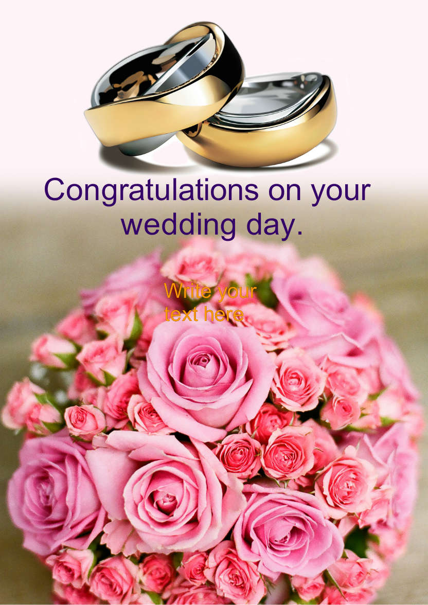 Wedding Rings and Bouquet - card made with Crafty Bob's Card Creator