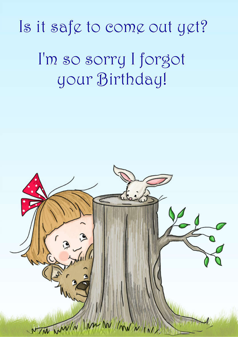 Hide and Seek Belated Birthday Card - card made with Crafty Bob's Card Creator