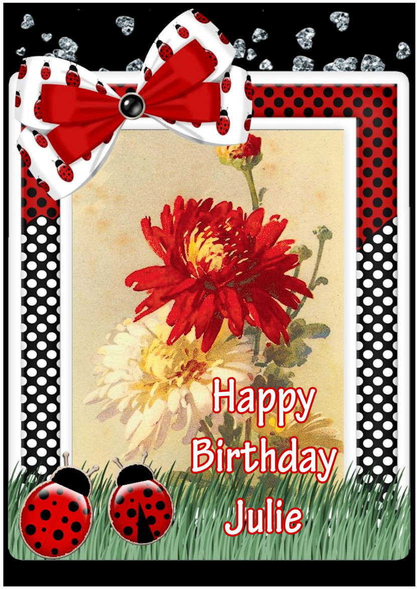 Ladybug Frame Card Front - card made with Crafty Bob's Card Creator