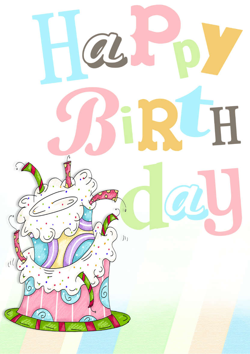 Funky Birthday Cake Card - card made with Crafty Bob's Card Creator
