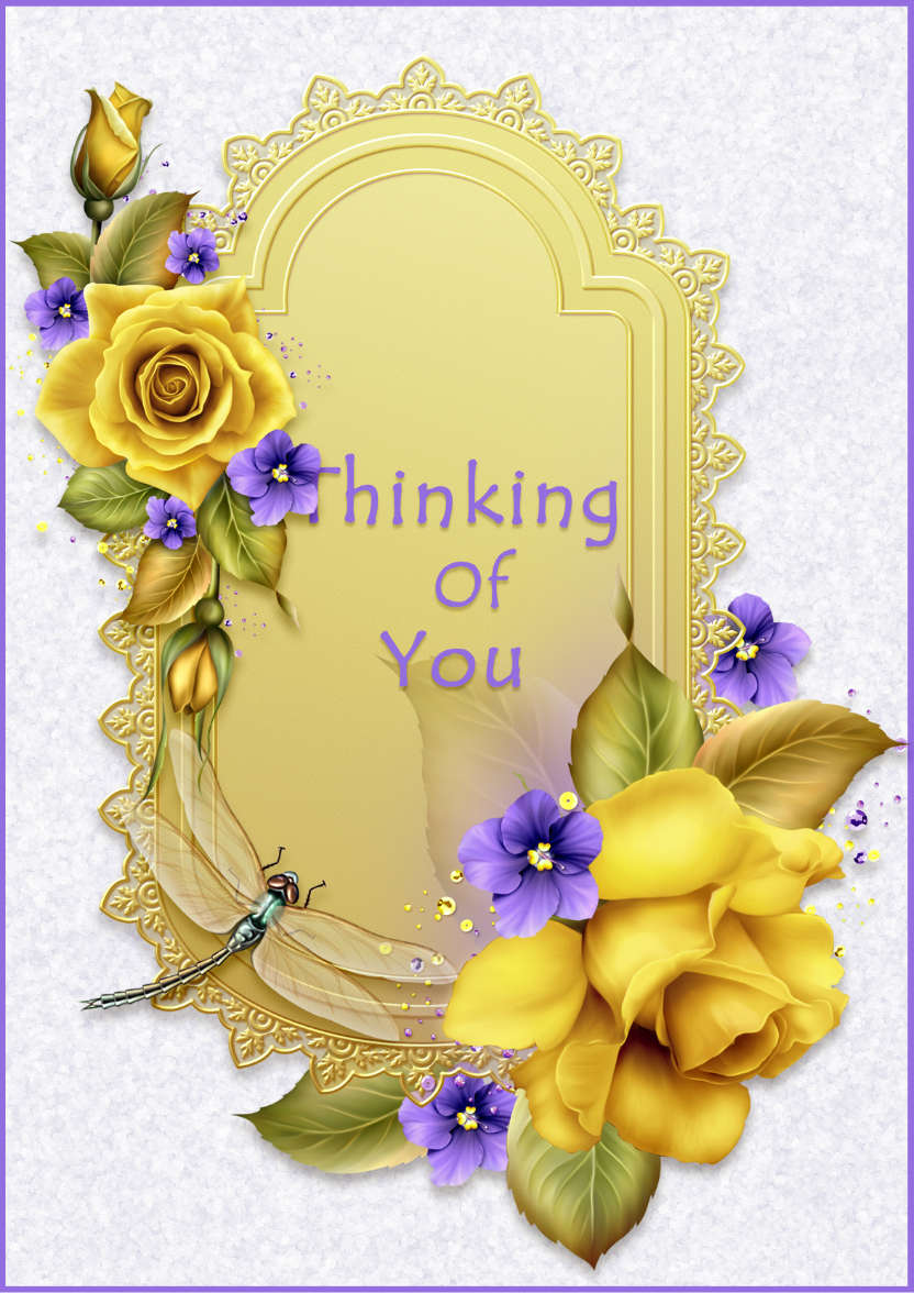 Thinking of You - Yellow Roses - card made with Crafty Bob's Card Creator