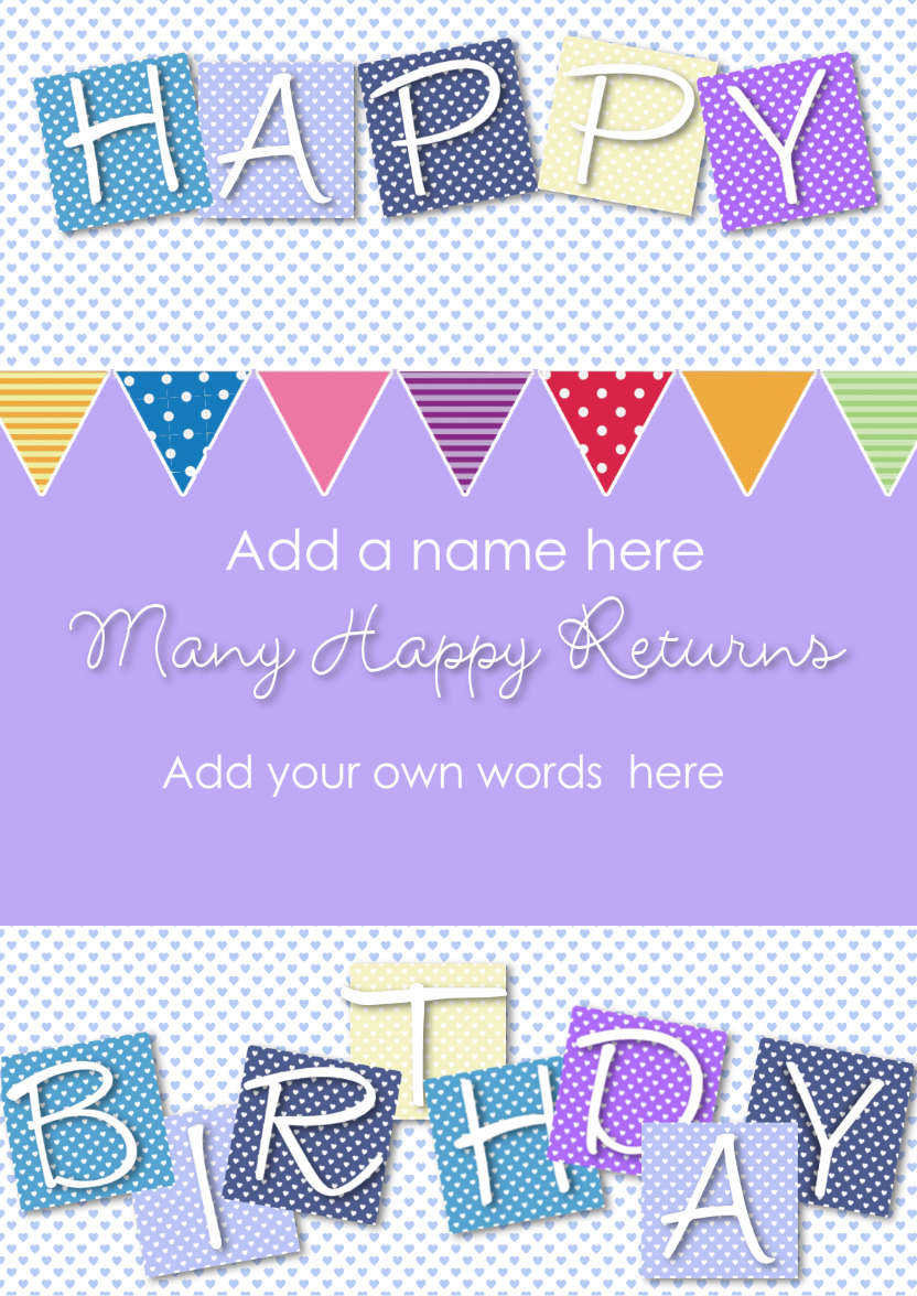 Birthday Greetings 2 - card made with Crafty Bob's Card Creator