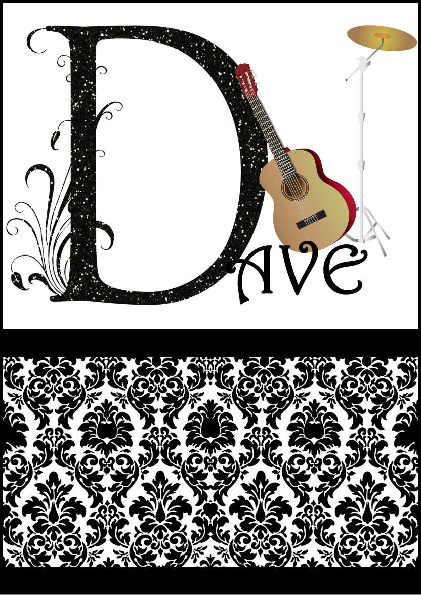 Damask Monogram Letter D Card - card made with Crafty Bob's Card Creator