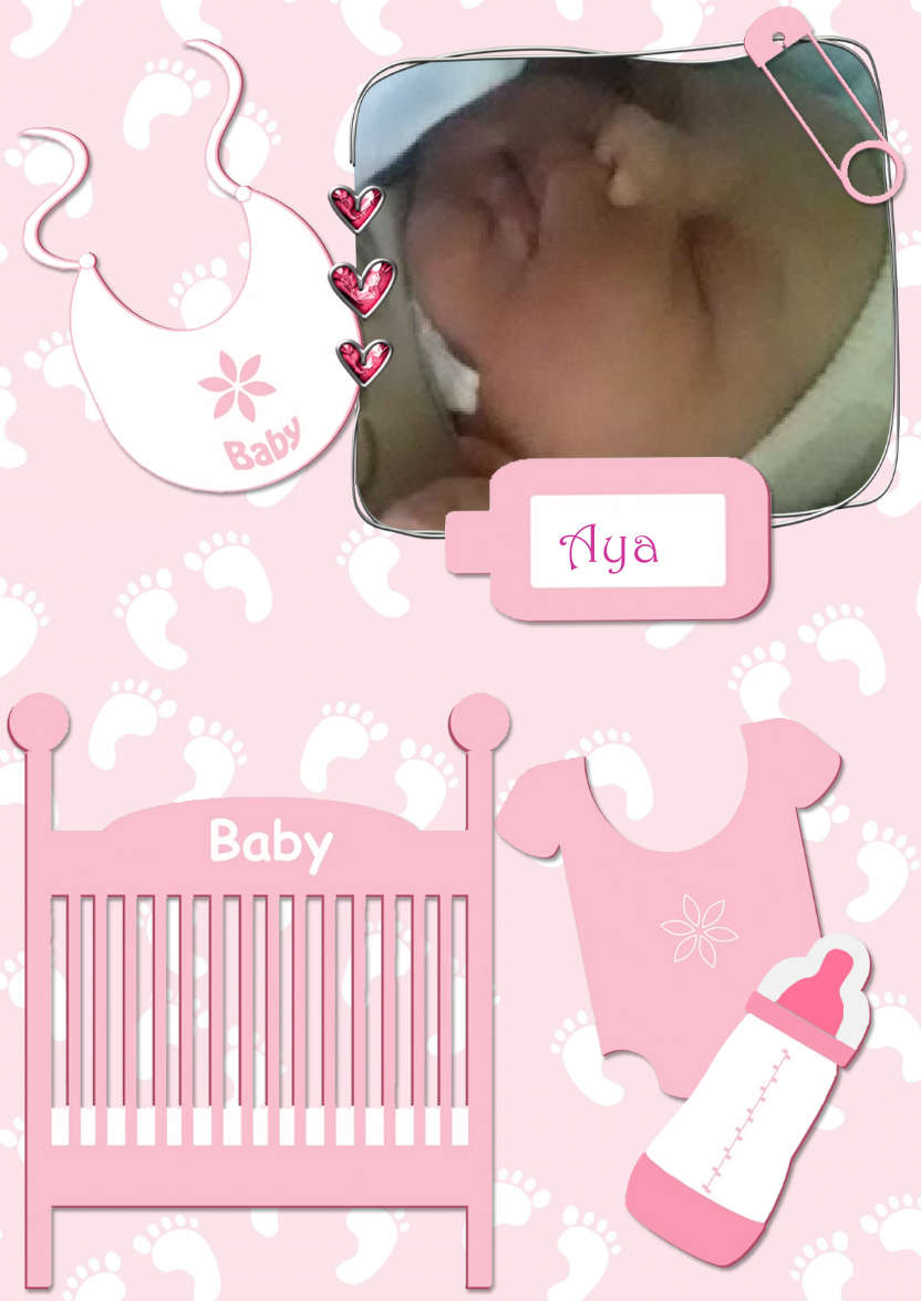 Baby Girl Aperture - card made with Crafty Bob's Card Creator