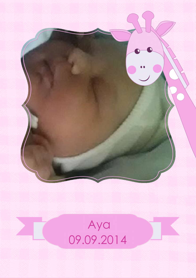 Baby Girl Giraffe Photo Card - card made with Crafty Bob's Card Creator