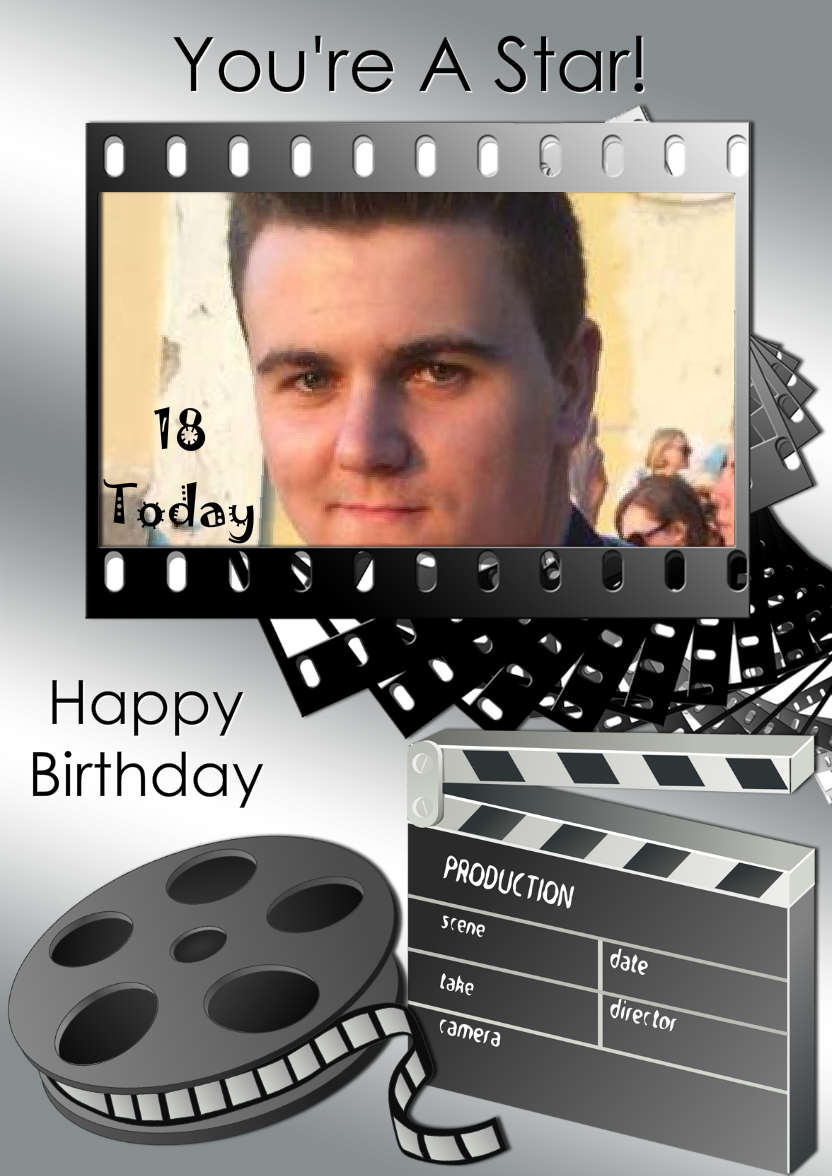 Movie Star Photo Card - card made with Crafty Bob's Card Creator