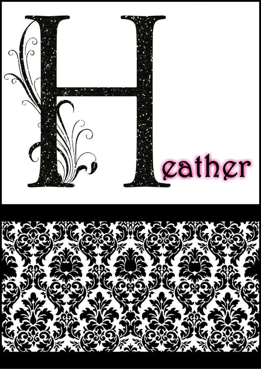Damask Monogram Letter H Card - card made with Crafty Bob's Card Creator