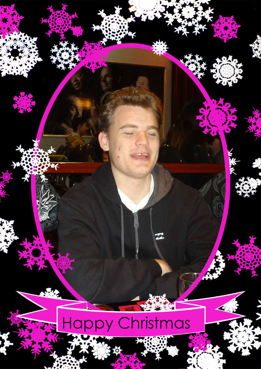 Black, White and Pink Snowflake Frame - card made with Crafty Bob's Card Creator