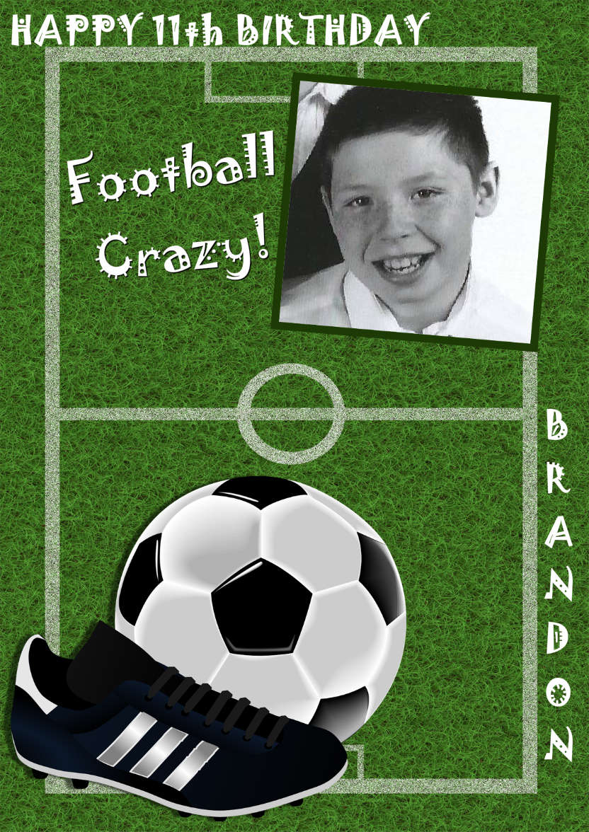 Football Aperture Photo Card - card made with Crafty Bob's Card Creator