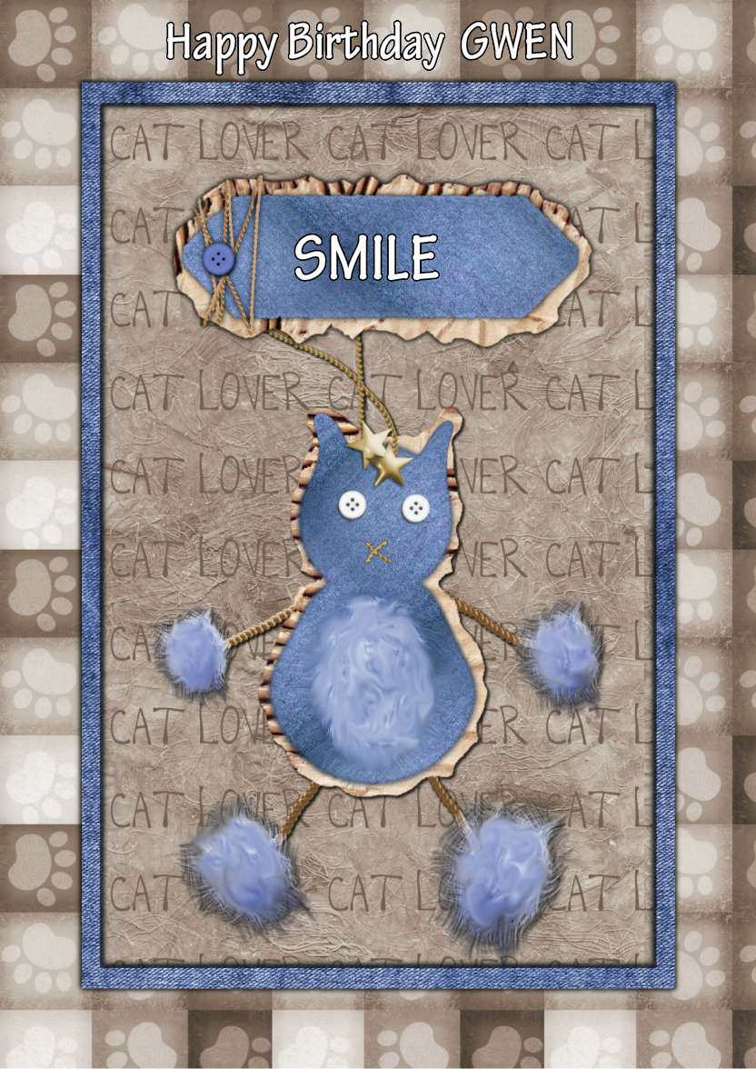 Cat Lover Card - card made with Crafty Bob's Card Creator