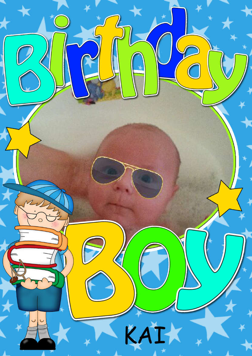 Birthday Boy Photo Upload Card - card made with Crafty Bob's Card Creator