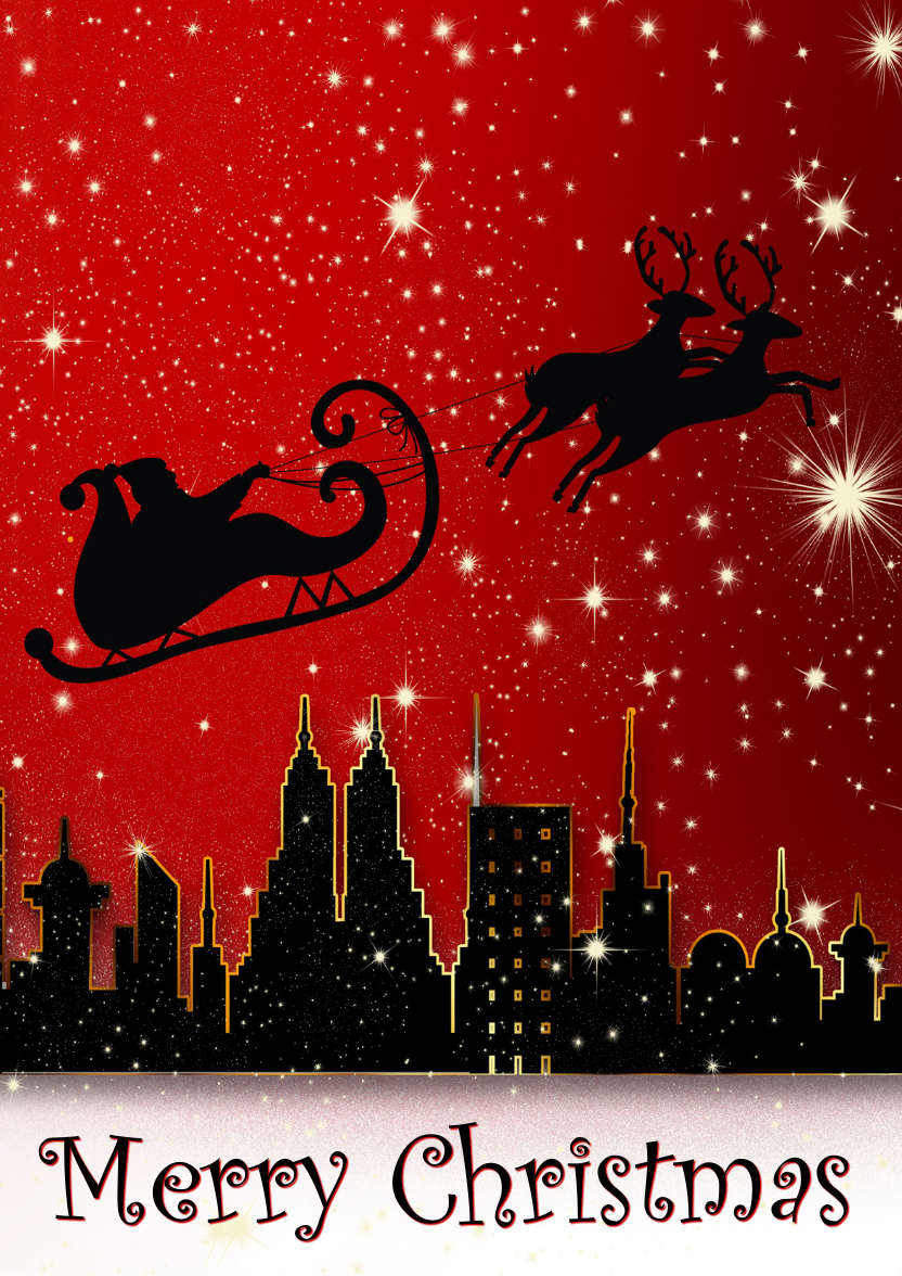 Christmas Silhouette City Scene - card made with Crafty Bob's Card Creator