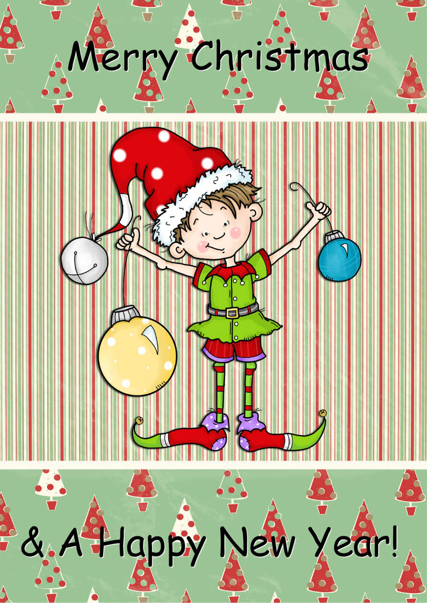 The Helpful Elf Christmas Card - card made with Crafty Bob's Card Creator