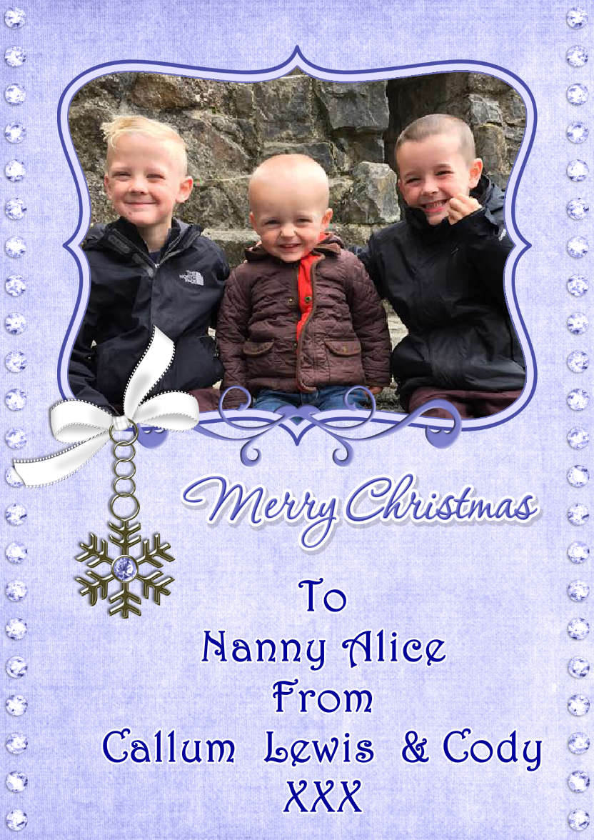 Christmas Bling Photo Card - card made with Crafty Bob's Card Creator