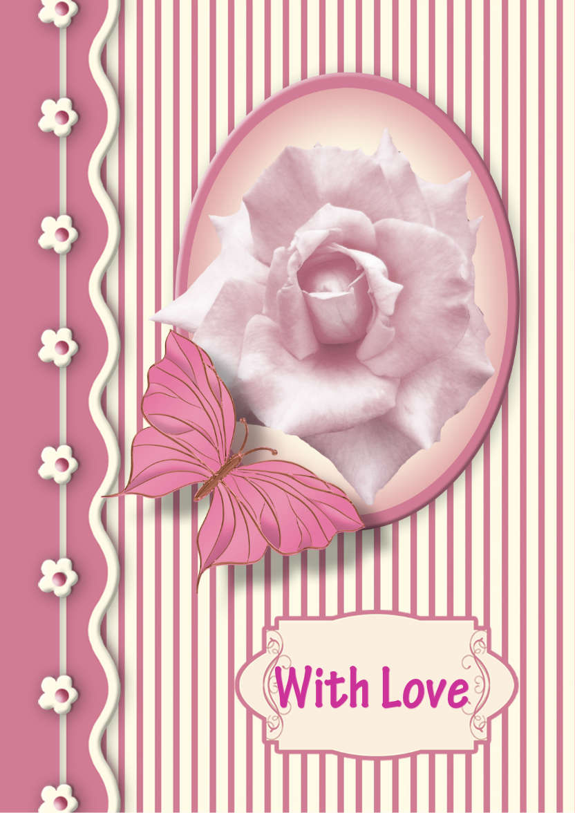 Perfect Pink Rose - card made with Crafty Bob's Card Creator