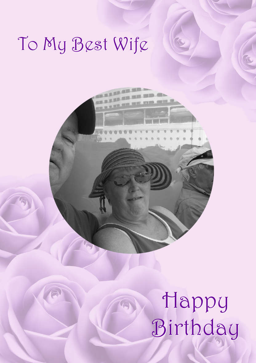 Purple Roses Background - card made with Crafty Bob's Card Creator