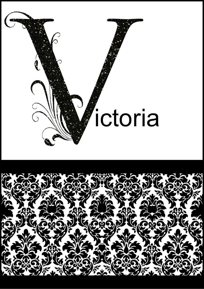 Damask Monogram Letter V Card - card made with Crafty Bob's Card Creator