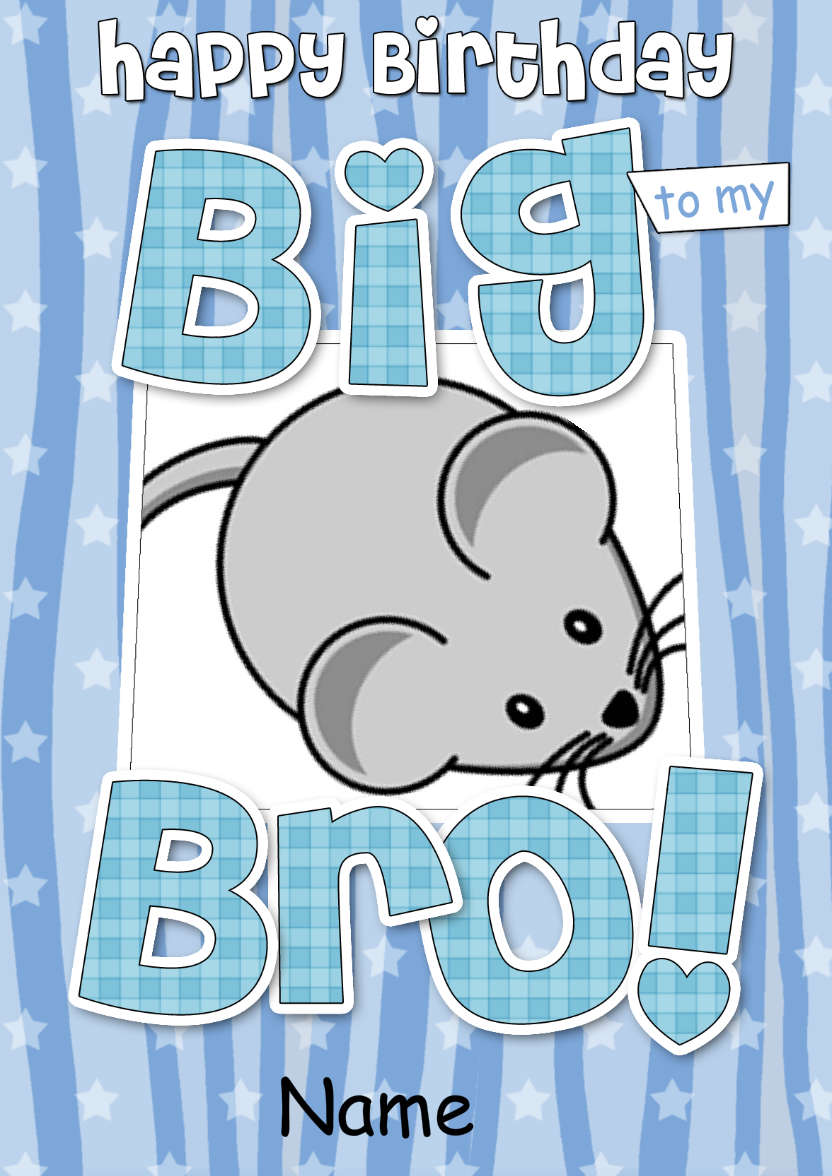 Birthday Big Bro Photo Upload Card - card made with Crafty Bob's Card Creator