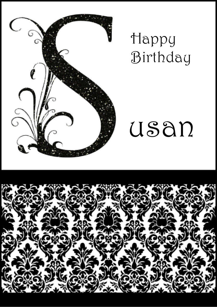 Damask Monogram Letter S Card - card made with Crafty Bob's Card Creator