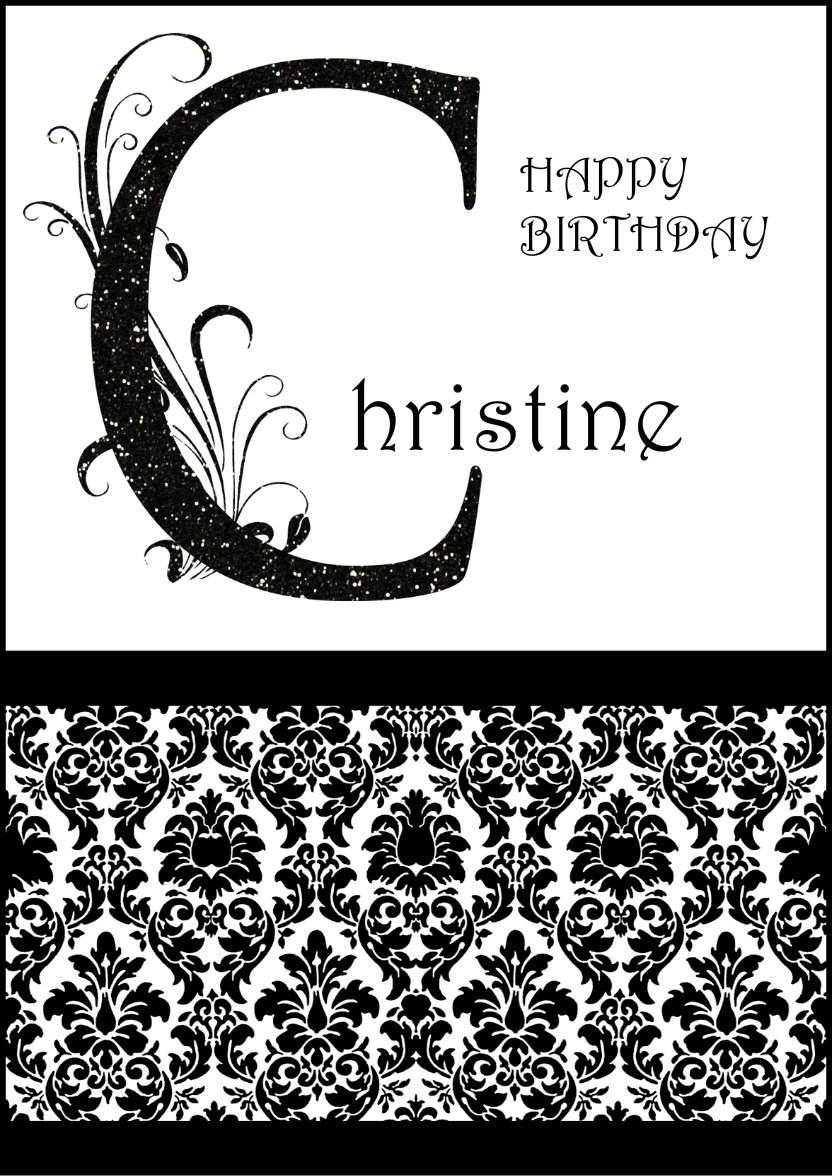 Damask Monogram Letter C Card - card made with Crafty Bob's Card Creator