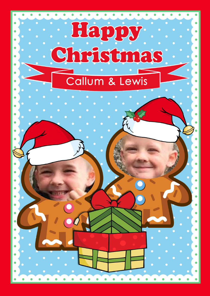 Gingerbread Christmas Photo Card - card made with Crafty Bob's Card Creator