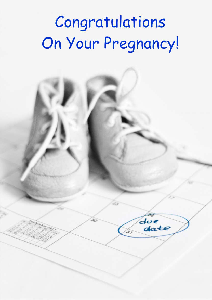 Due Date Pregnancy Card - card made with Crafty Bob's Card Creator