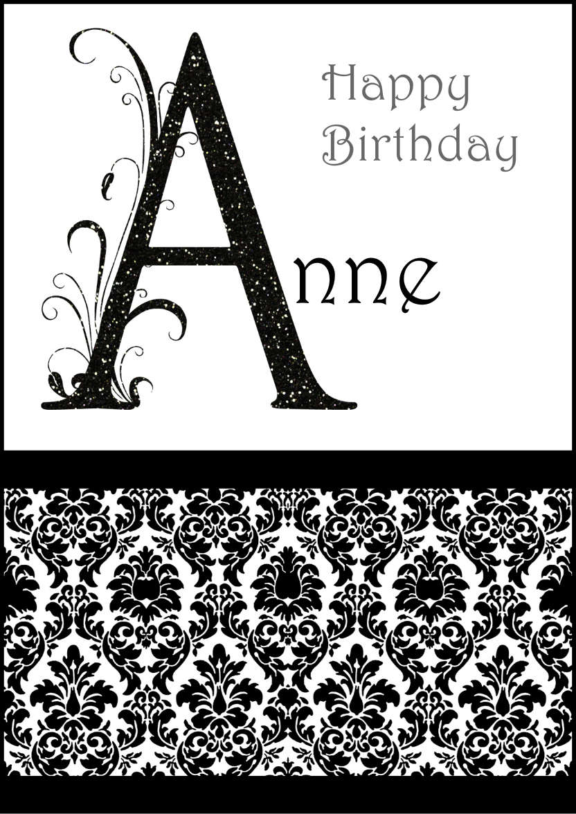 Damask Monogram Letter a Card - card made with Crafty Bob's Card Creator