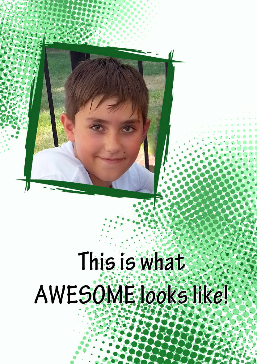 Grunge Frame Aperture Card Green - card made with Crafty Bob's Card Creator