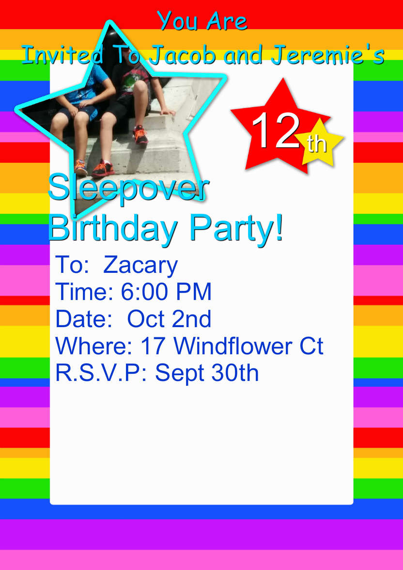 Rainbow Photo Aperture Invitation - card made with Crafty Bob's Card Creator