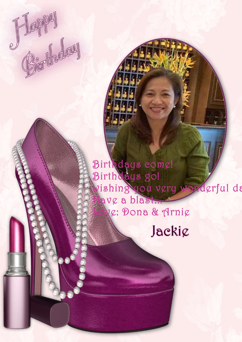 Magenta Shoe - Birthday Card - card made with Crafty Bob's Card Creator