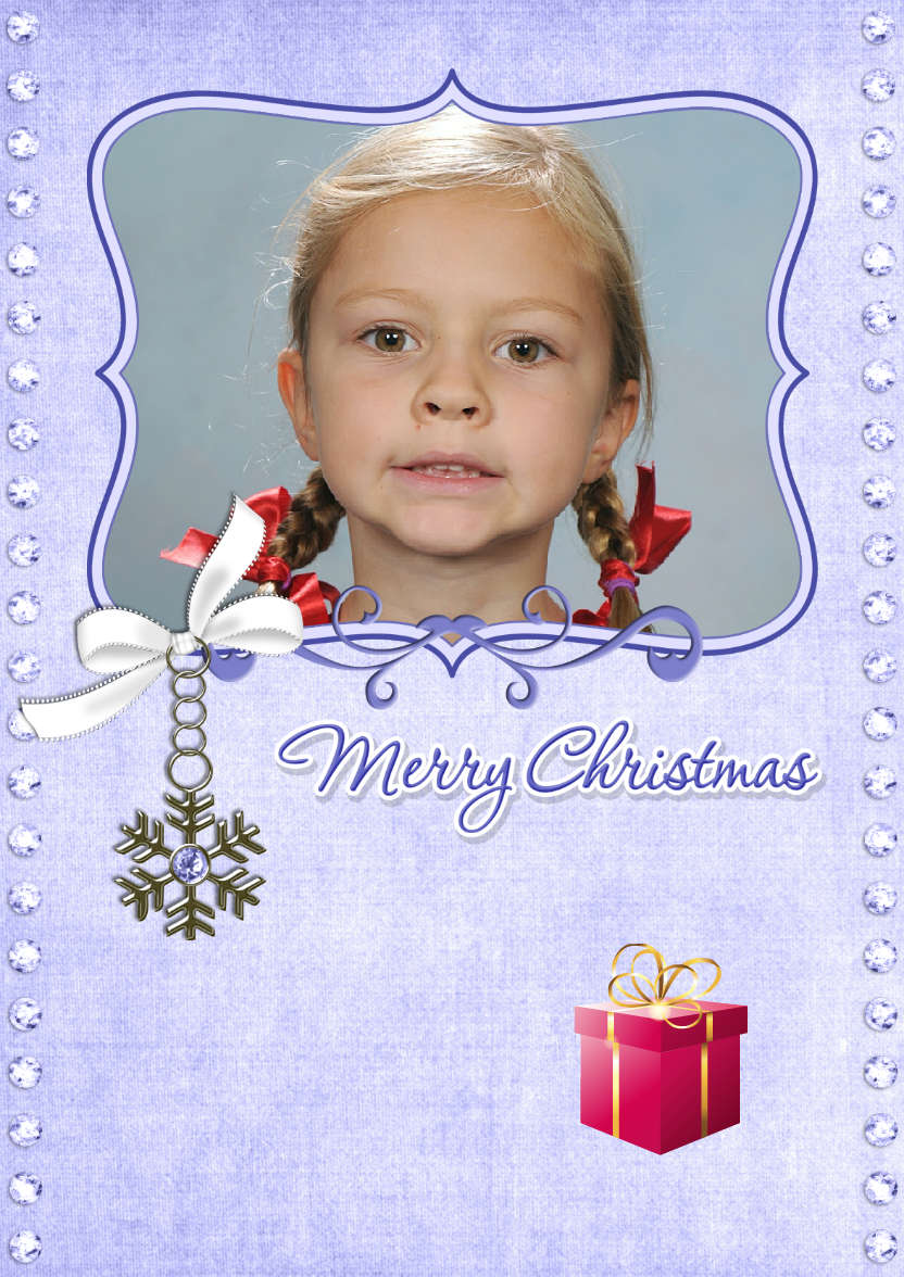 Christmas Bling Photo Card - card made with Crafty Bob's Card Creator