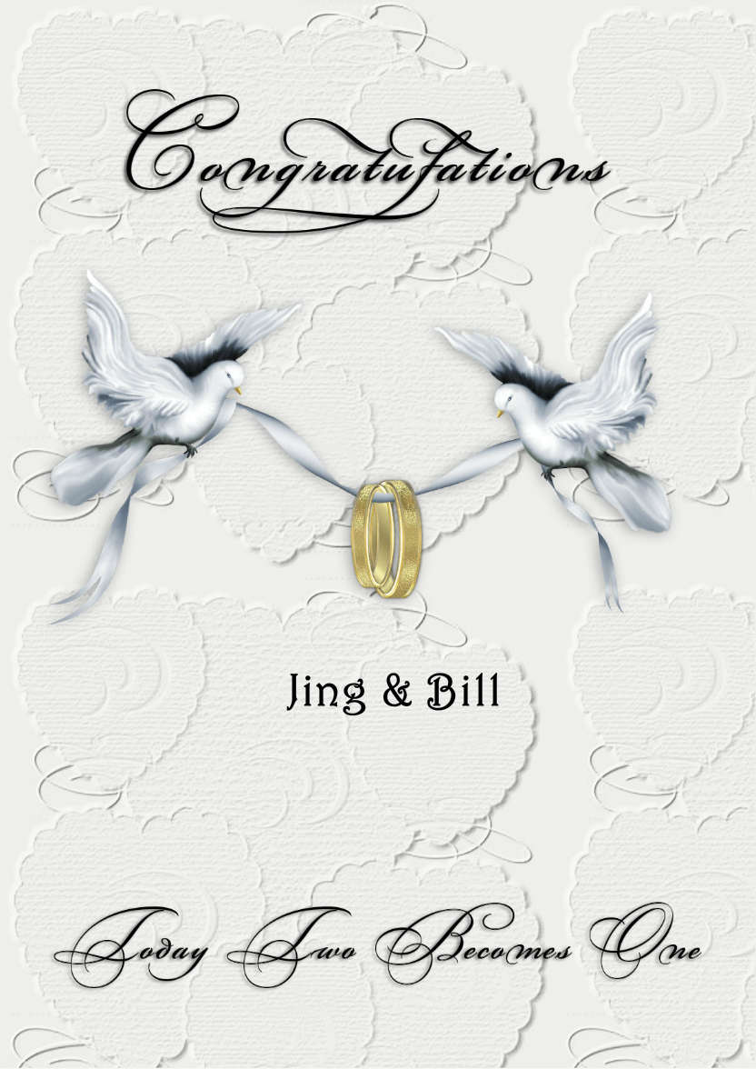 Doves and Rings Wedding - card made with Crafty Bob's Card Creator