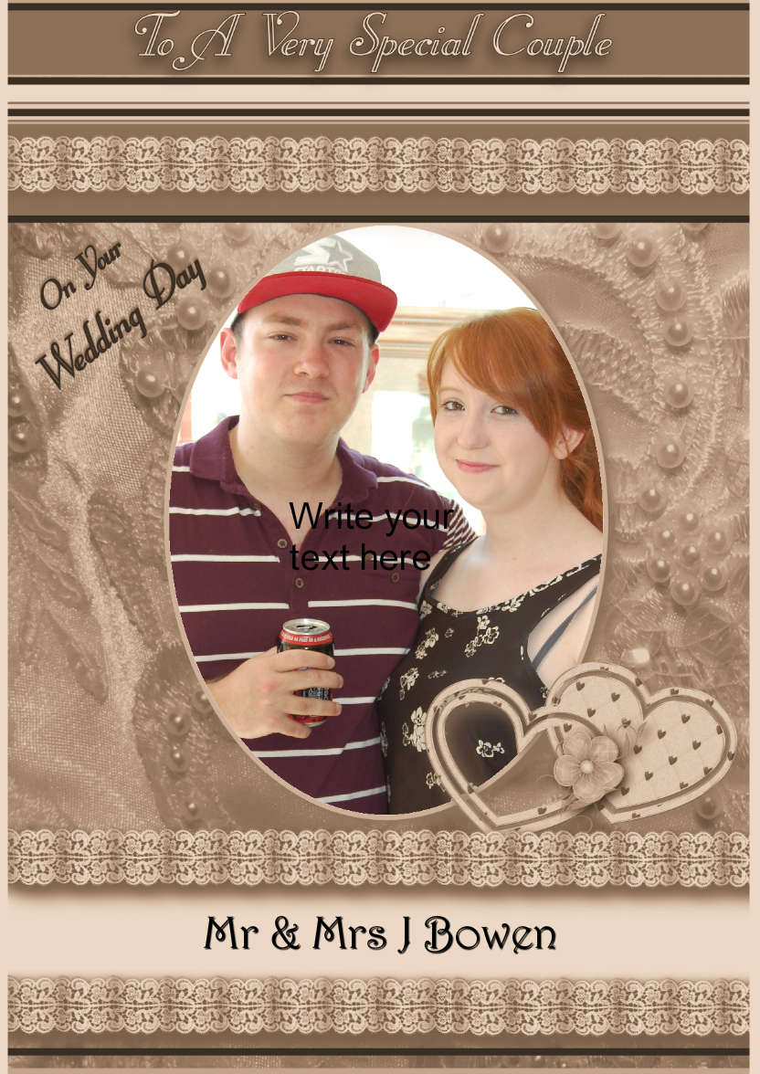 On Your Wedding Day - card made with Crafty Bob's Card Creator