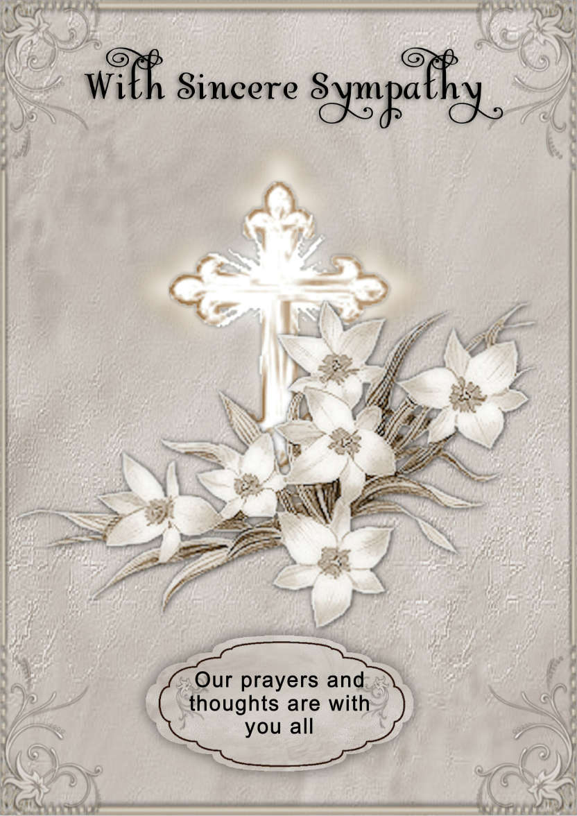 Cross and Floral Sympathy - card made with Crafty Bob's Card Creator