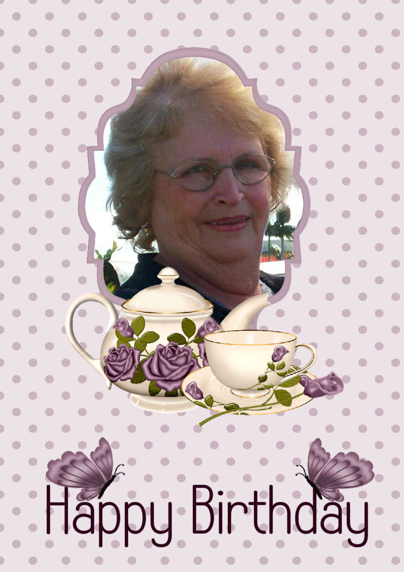 Birthday Tea Time - card made with Crafty Bob's Card Creator