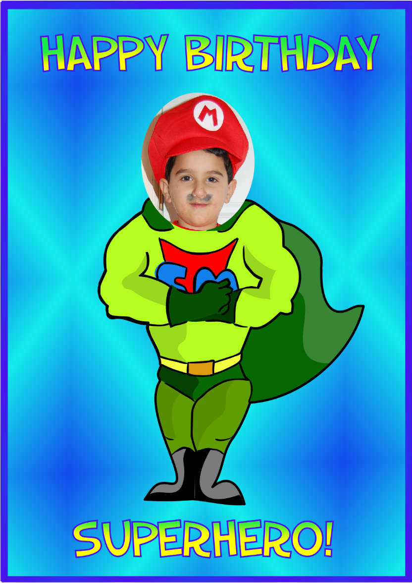 Superhero - card made with Crafty Bob's Card Creator
