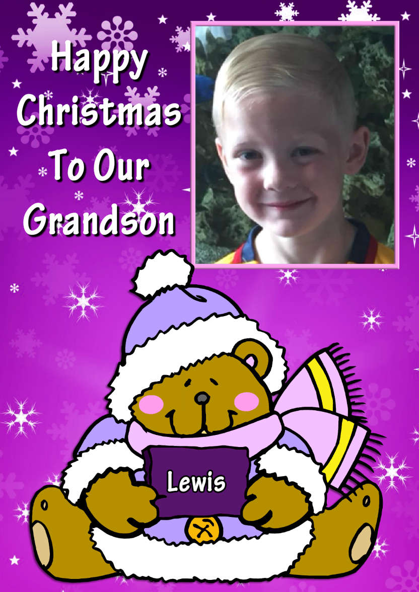 Teddy Bear Christmas Girl - card made with Crafty Bob's Card Creator