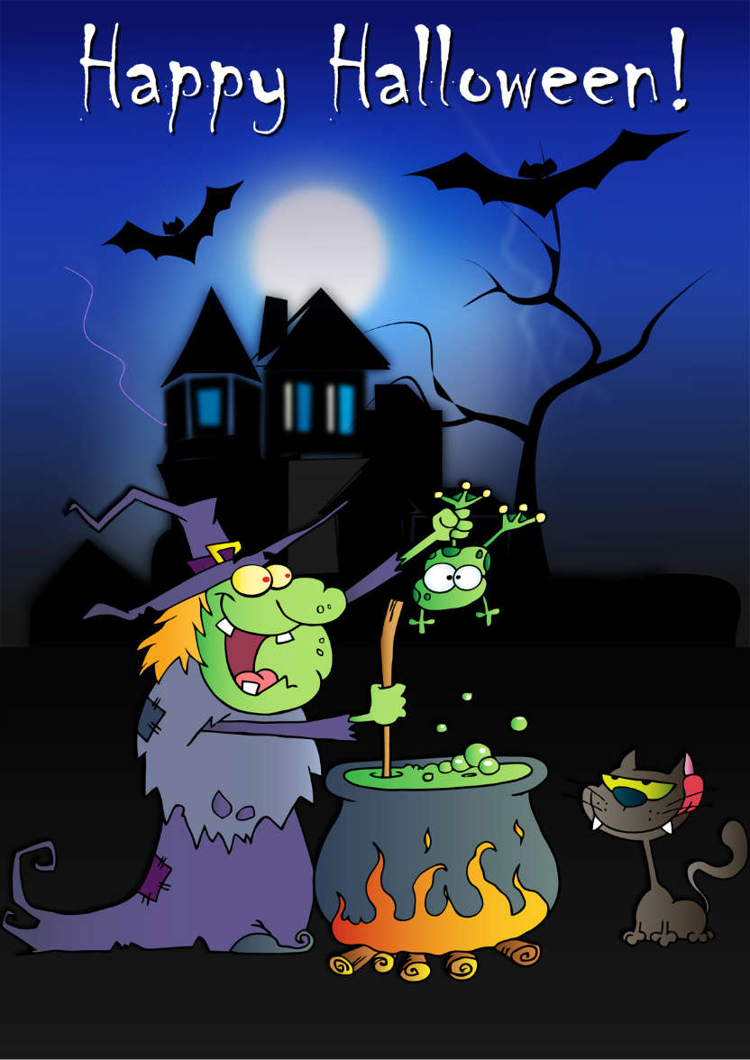 Witch's Cauldron - card made with Crafty Bob's Card Creator