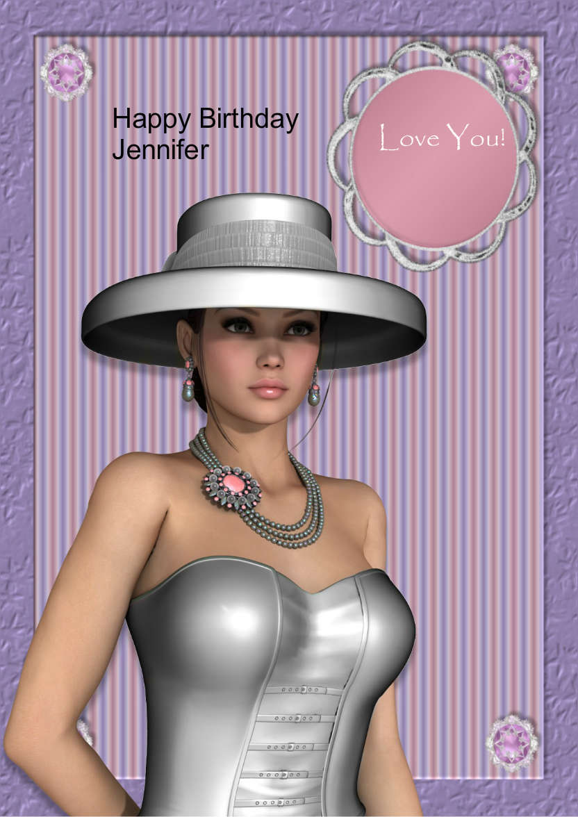 Elegant Lady Card - card made with Crafty Bob's Card Creator