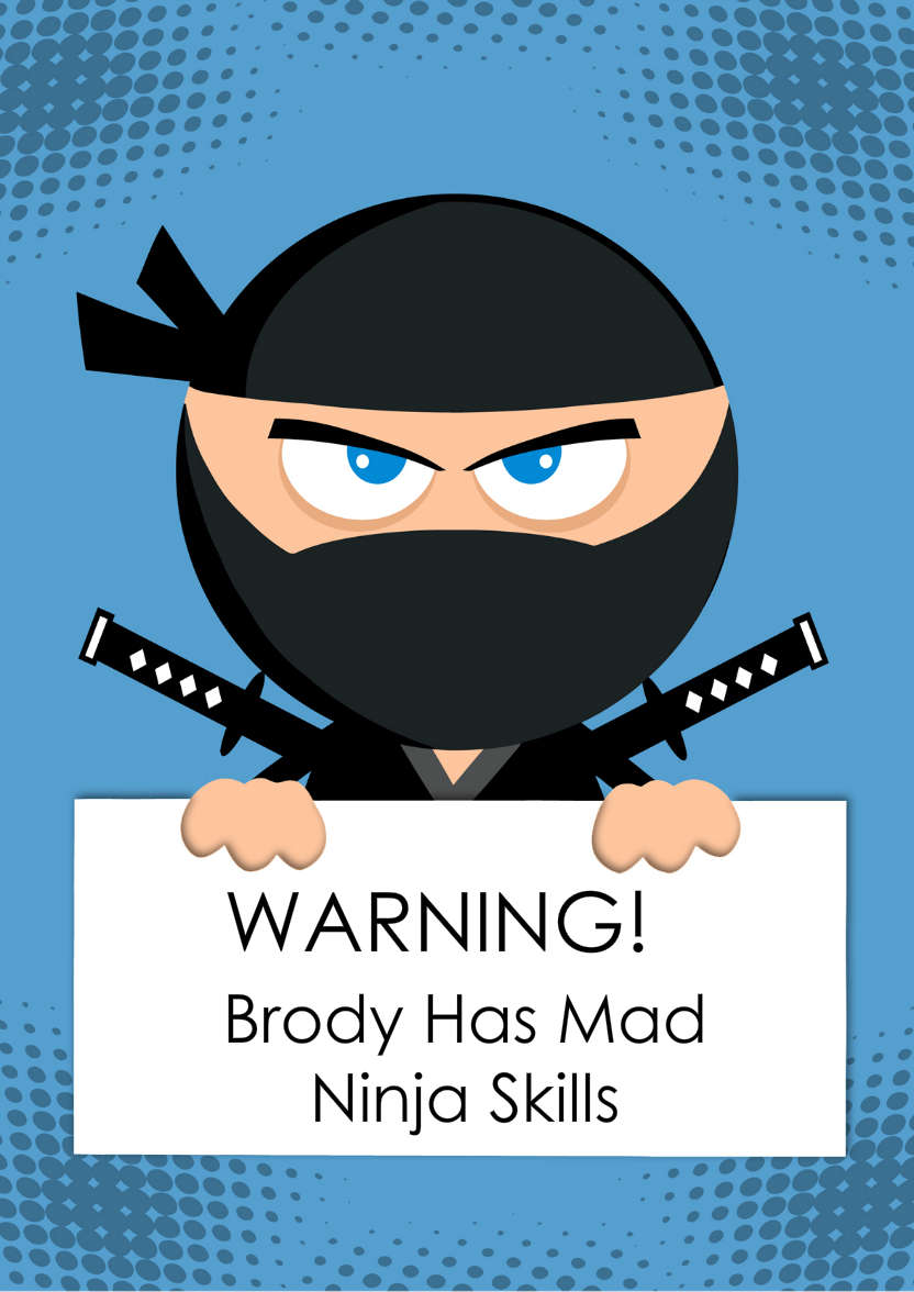 Ninja Warrior Card - card made with Crafty Bob's Card Creator