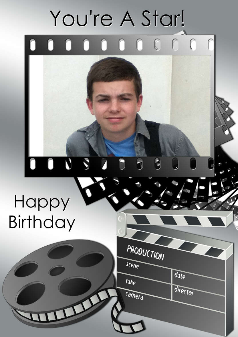 Movie Star Photo Card - card made with Crafty Bob's Card Creator