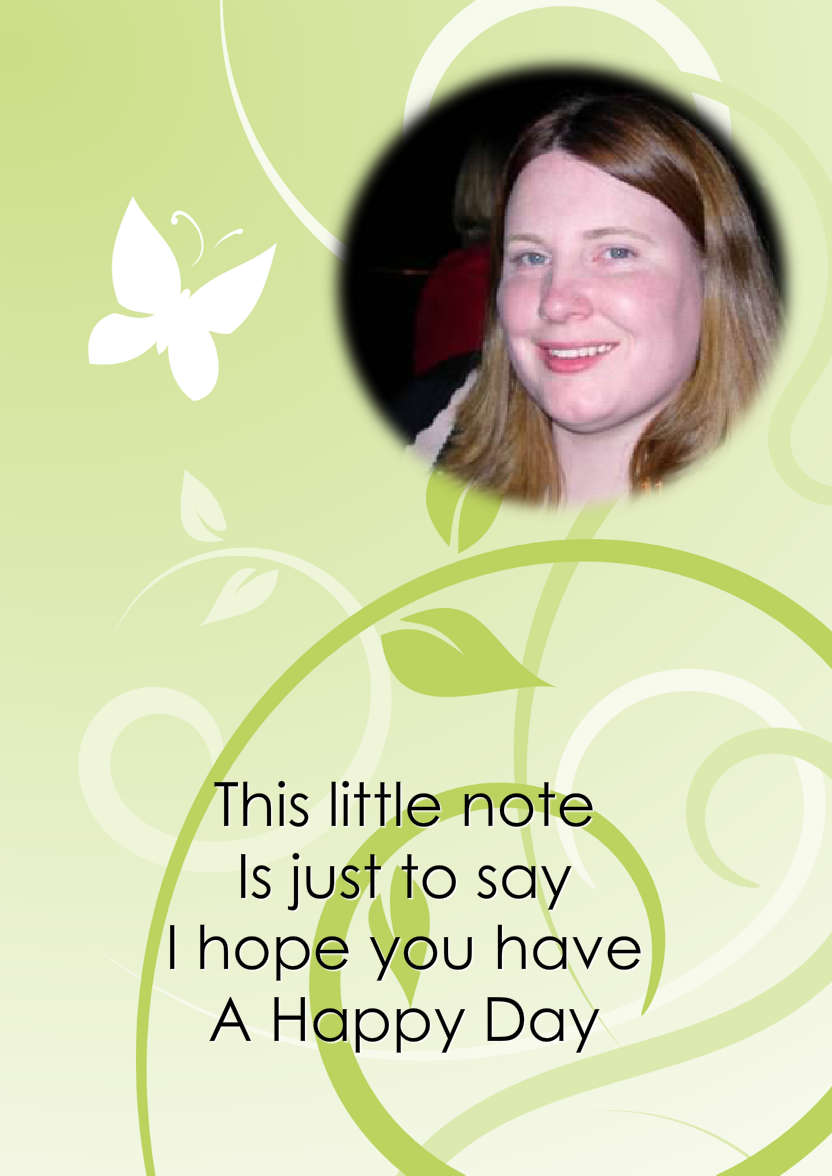 Butterfly and Vines Aperture Card - card made with Crafty Bob's Card Creator