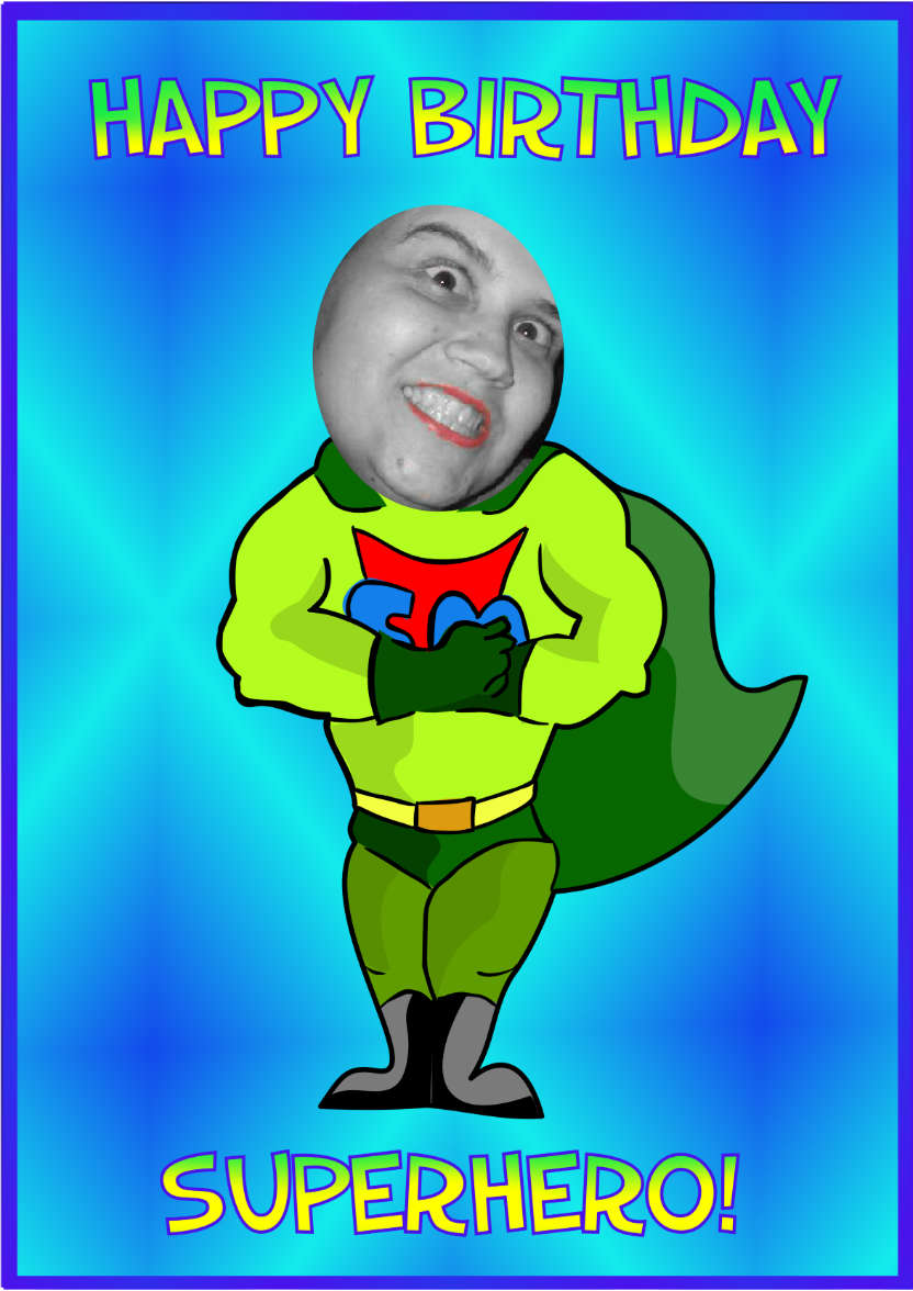 Superhero - card made with Crafty Bob's Card Creator